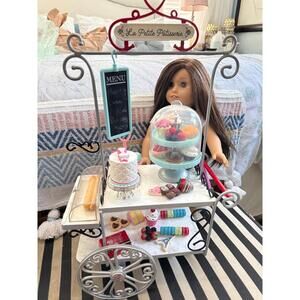 American Girl Doll Grace's Pastry Cart French Bakery W/Accessories Retired 2015